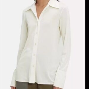 Helmut Lang silk jersey button down shirt S